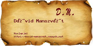Dávid Manszvét névjegykártya